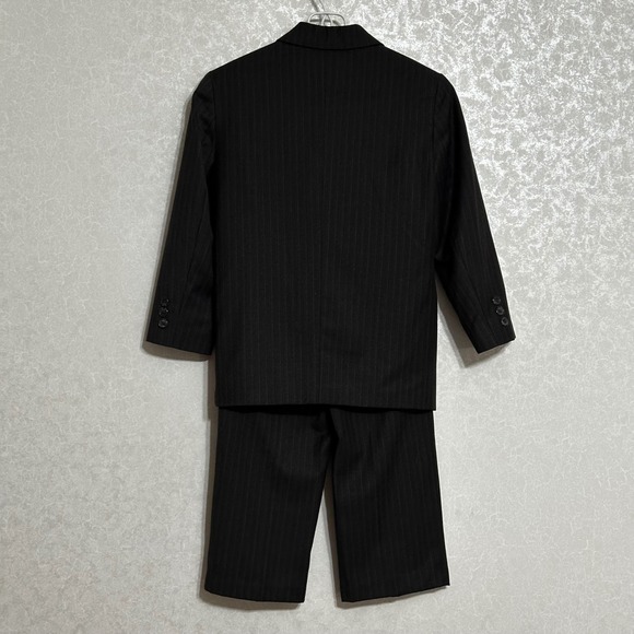 Van Heusen Pinstripe Suit Blazer Jacket & Pants 2 Piece Set Dark Gray Sz Boys 8 - Picture 3 of 8